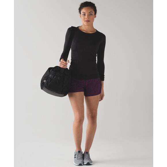 lululemon athletica Pants - Lululemon Run Times Short Purple Black Size 6 Athletic Gym Workout Running